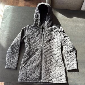 The North Face Gray Quilted Puffer Jacket with Hood
